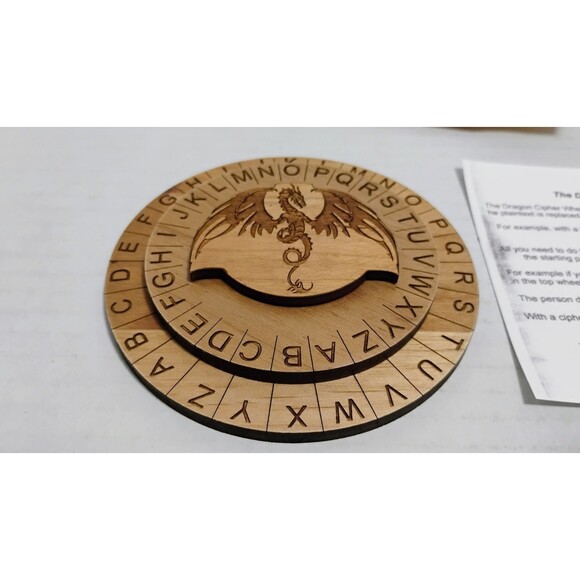 CREATIVE ESCAPE ROOMS MINI WOOD HANDMADE DRAGON CIPHER FOR TABLE TOP GAMING - Picture 1 of 6